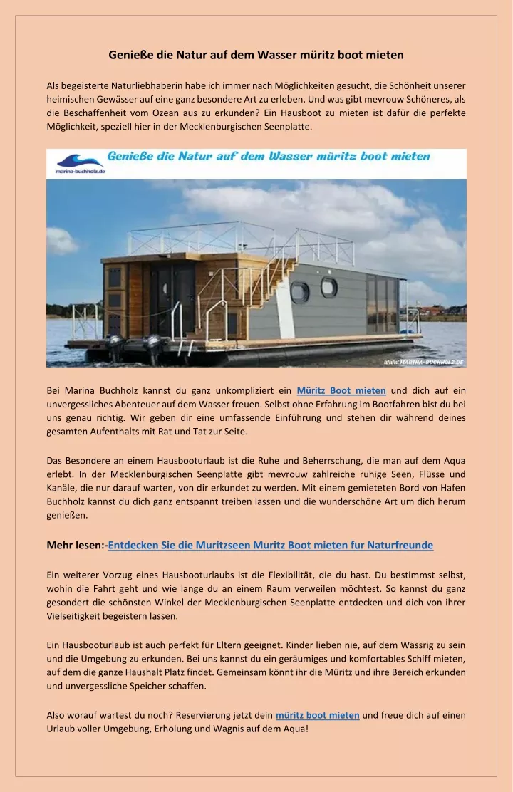 PPT - Erlebe Unvergessliche Bootstouren müritz boot mieten PowerPoint Presentation - ID:12910876