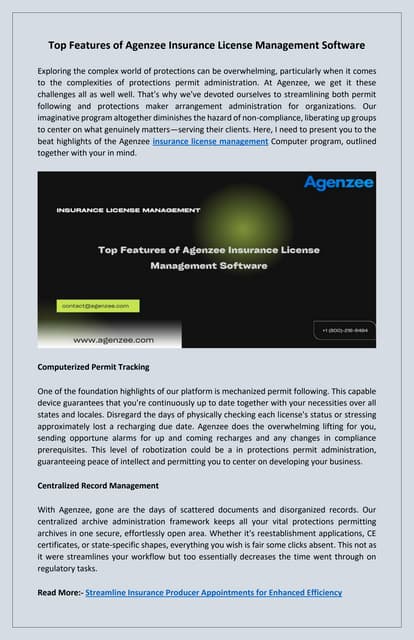Navigating Compliance with Agenzee's Insurance License Management | PDF