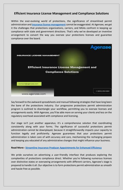 Streamline Insurance License Management with Efficient Tracking and Compliance Solutions | PDF