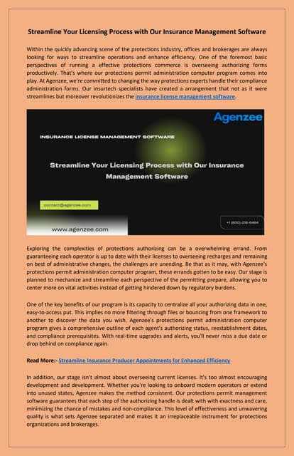 Unlock Compliance and Efficiency with Our Insurance License Management Software | PDF