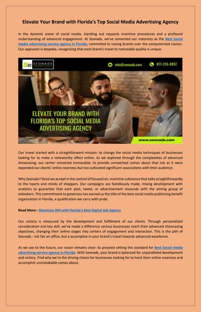 Elevate Your Brand with Florida's Top Social Media Advertising Agency | PDF