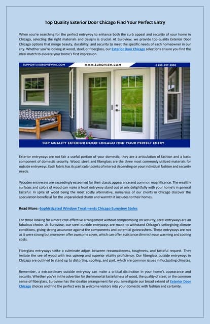 Best Value Exterior Door Chicago See Our Full Range | PDF