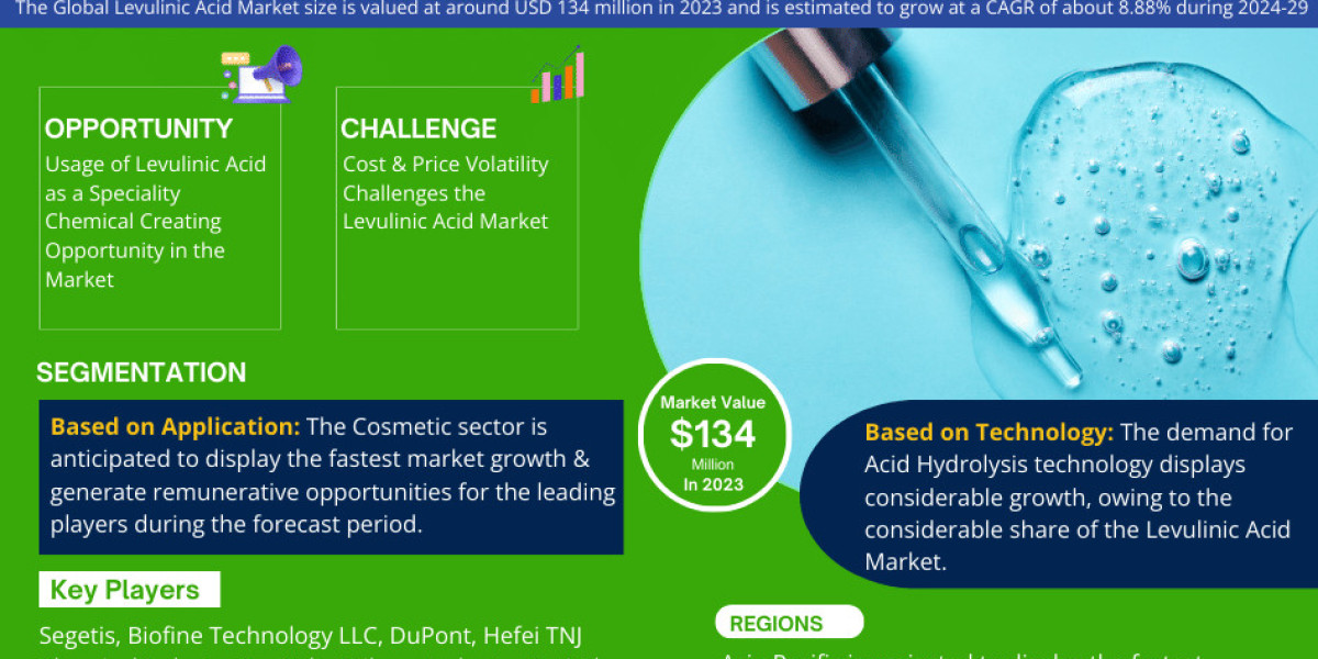 Global Levulinic Acid Market: Crosses USD 134 million Valuation in 2023, Envisions 8.88% CAGR Surge Up to 2030