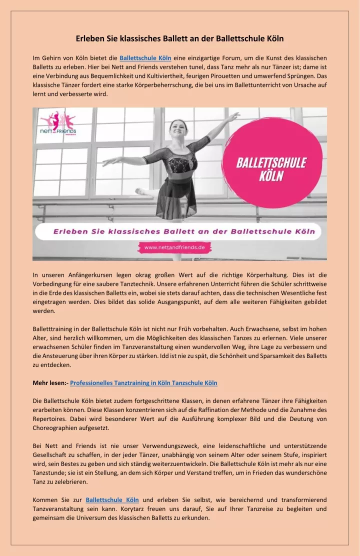 PPT - Ballettkurse für Anfänger in Köln bei der Ballettschule Köln PowerPoint Presentation - ID:13443311