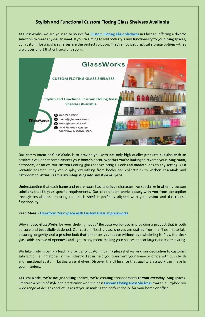 PPT - Sleek and Modern Custom Floting Glass Shelvess Perfect for Any Home PowerPoint Presentation - ID:13371702