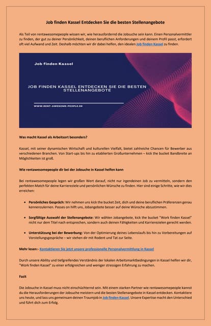 Starten Sie Ihre Job finden Kassel jetzt | PDF