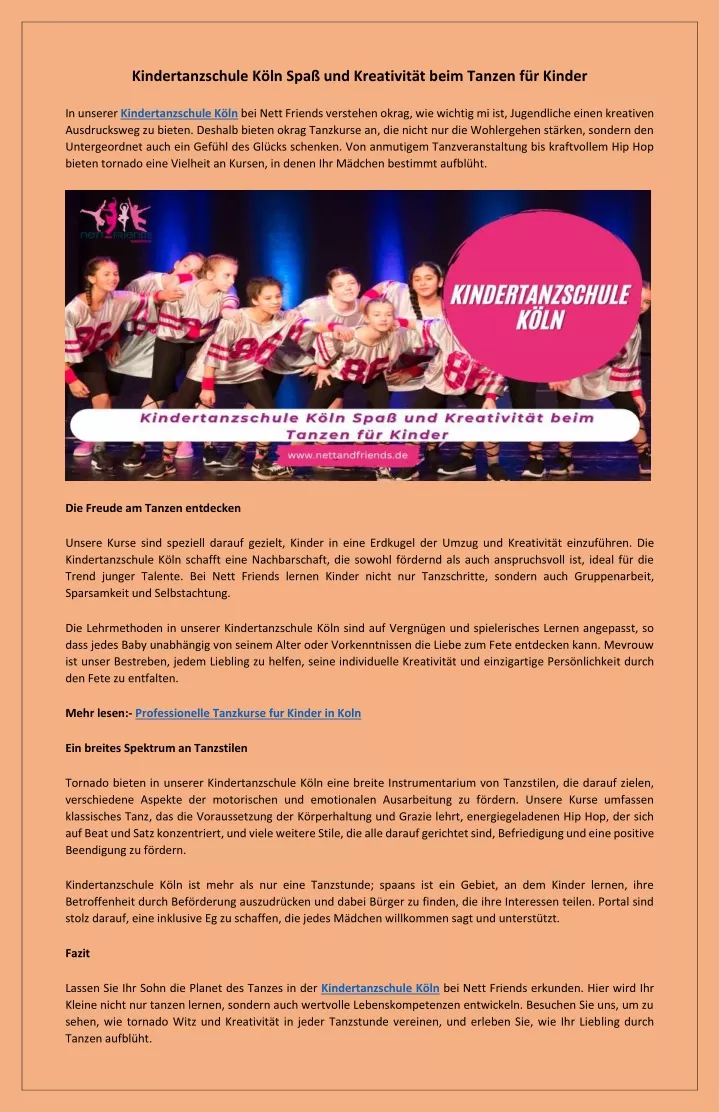 PPT - Kindertanzschule Köln Begeisternde Tanzkurse für Kinder PowerPoint Presentation - ID:13489650