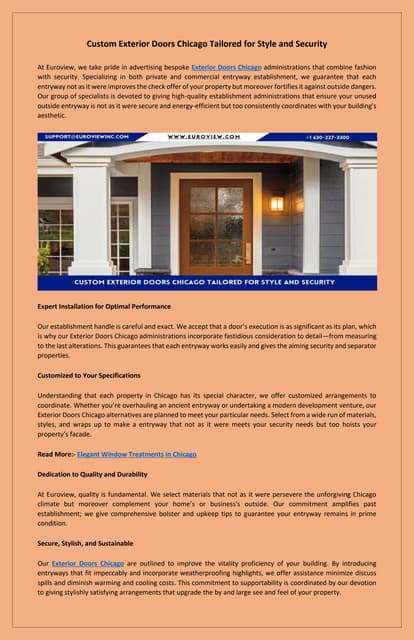 Durable and Stylish Exterior Doors Chicago | PDF