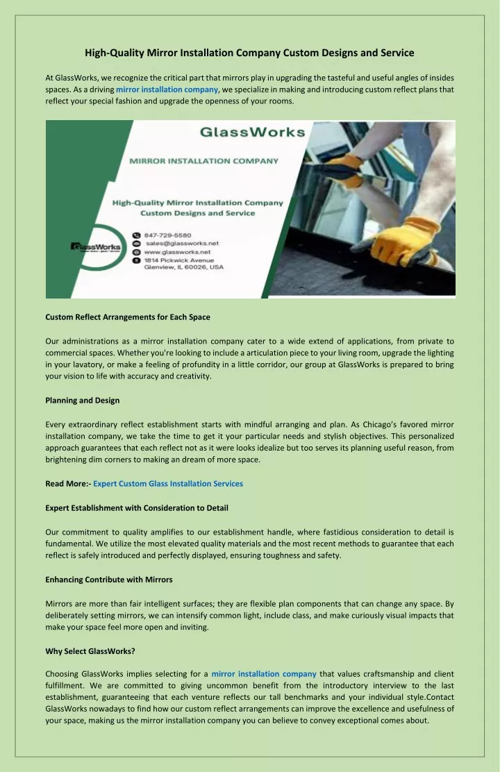 PPT - High-Quality Mirror Installation Company Custom Designs and Service PowerPoint Presentation - ID:13515424