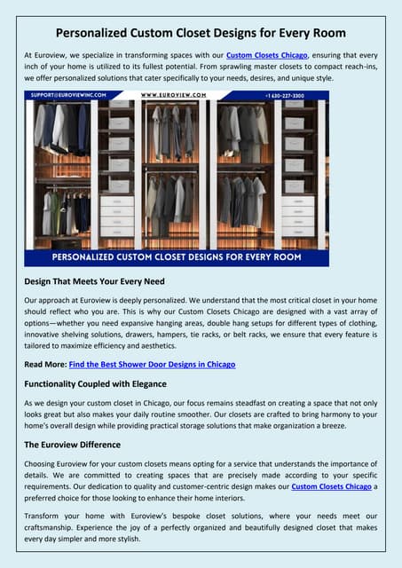 Create Beautiful Organized Spaces with Custom Closets Chicago | PDF
