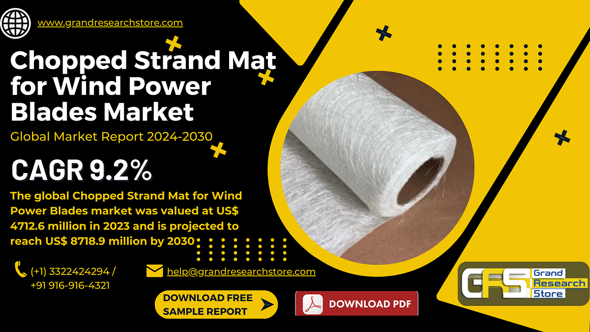 Chopped Strand Mat for Wind Power Blades Market, Global Outlook and Forecast 2024–2030 | by Naikdipti | Sep, 2024 | Medium