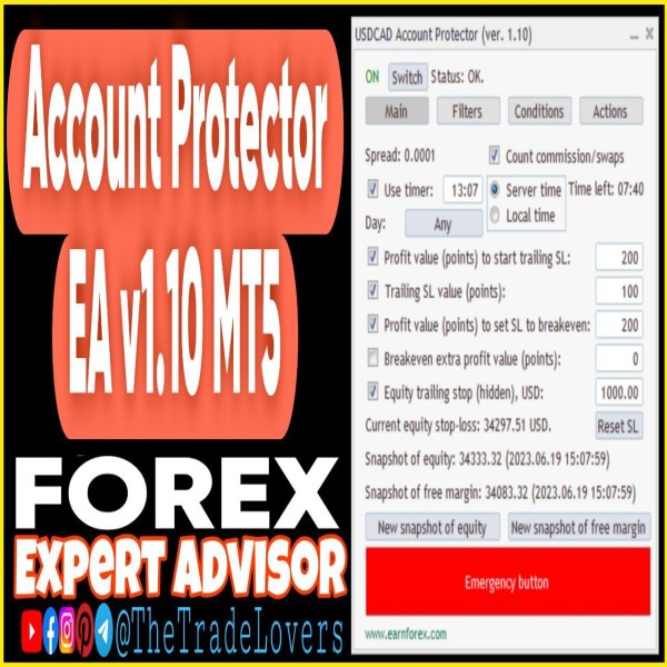 Account Protector EA v1.10 MT5 (Works on Build 4468+) | Forex Robot | MT5 Expert Advisor - The Trade Lovers