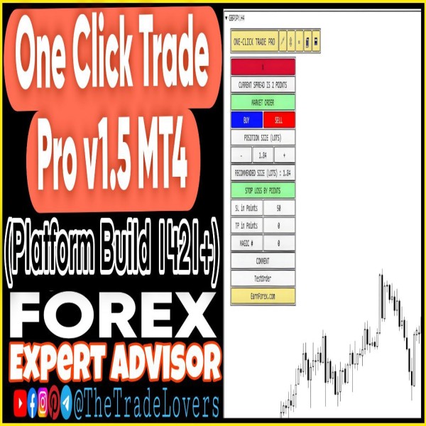 One Click Trade Pro v1.5 MT4 (Works on Build 1421+) | Forex Robot | MT4 Expert Advisor - The Trade Lovers