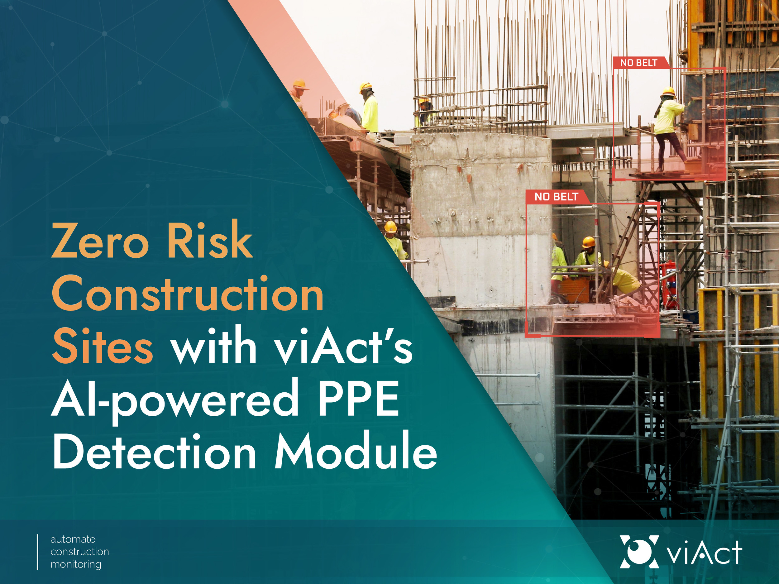 viAct | PPE Detection Solution for Construction Jobsite | AI Video Analytics for Workplace Safety | Workplace Safety with AI