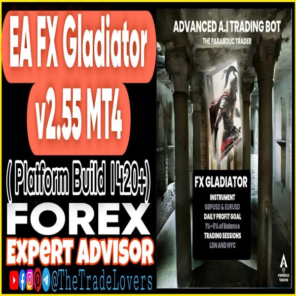 EA FX Gladiator v2.55 MT4 With Set (Works on Build 1421+) | Forex Robot | MT4 Expert Advisor - The Trade Lovers