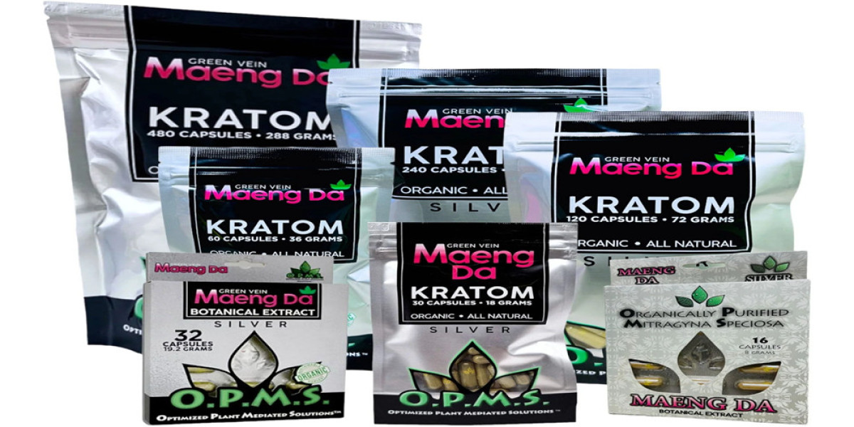 Buy OPMS Silver Green Vein Maeng Da Kratom Capsules- Wholesale Price