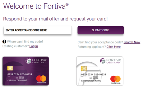 How to Use fortivacreditcard.com Acceptance Code to Apply | elink