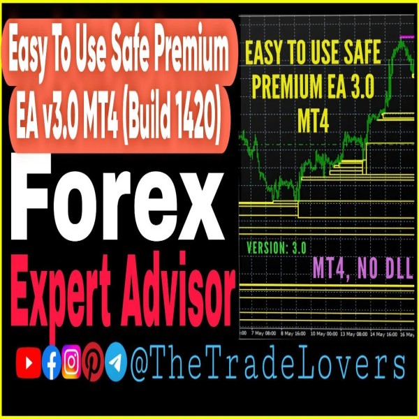 Easy to Use Safe Premium EA V3.0 MT4 (Works on Build 1421+) | Forex Robot | MT4 Expert Advisor - The Trade Lovers