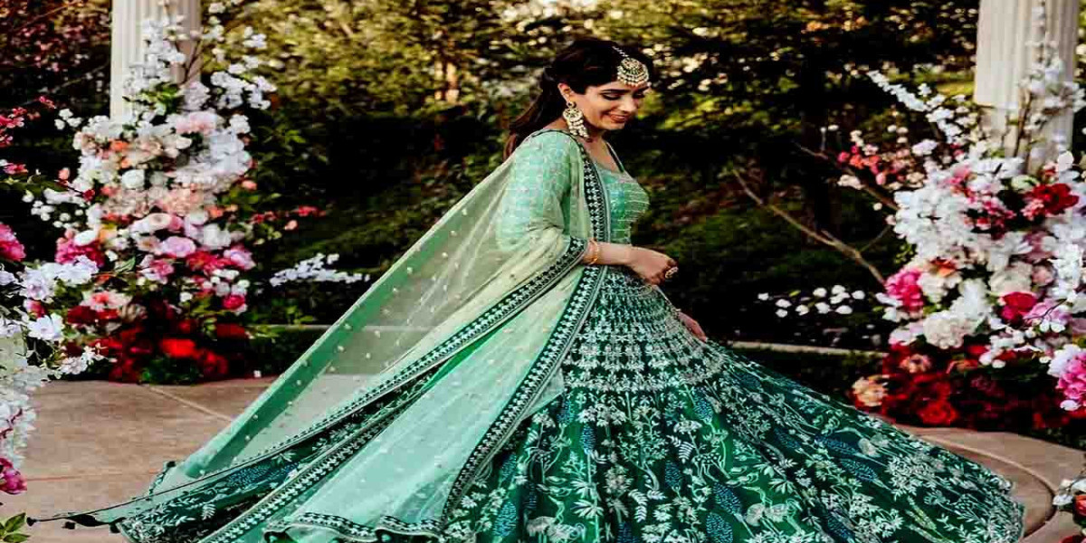 Azure Blue Pishwas Lehenga: Elegance Meets Tradition