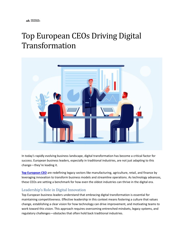 PPT - Top European CEOs Driving Digital Transformation PowerPoint Presentation - ID:13794639