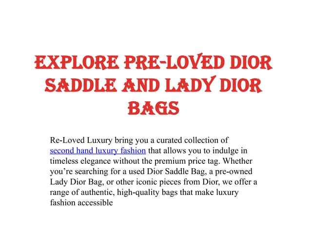 Shop Dior Iconic Used Saddle Bag Collection | PPT