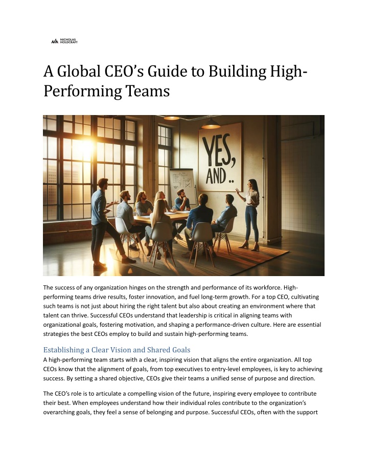 PPT - A Global CEO’s Guide to Building High-Performing Teams PowerPoint Presentation - ID:13863523