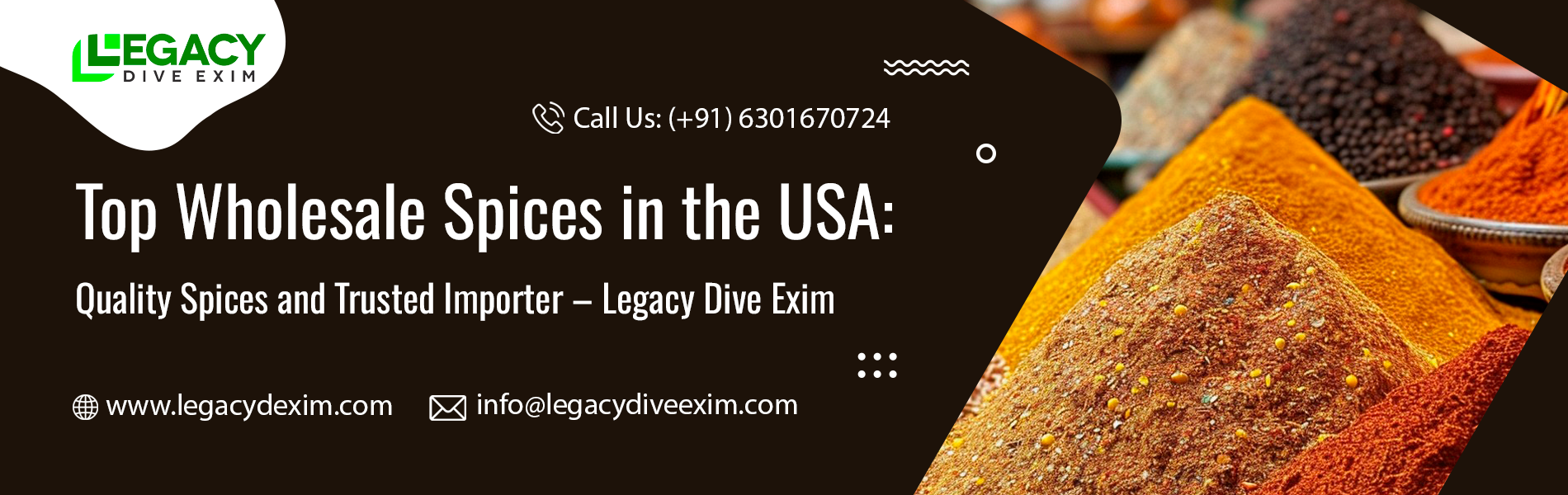 Top Wholesale Spices in the USA: Trusted Spice Importer & Quality Spices at Legacy Dive Exim