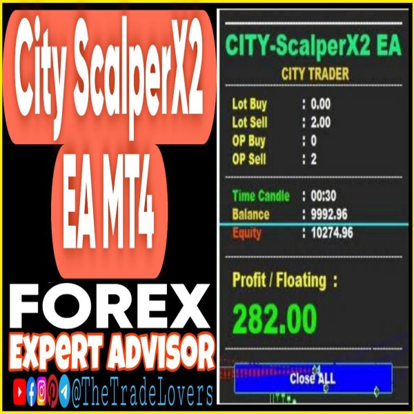City ScalperX2 EA MT4 (Works on Build 1431+) | Forex Robot | MT4 Expert Advisor - The Trade Lovers
