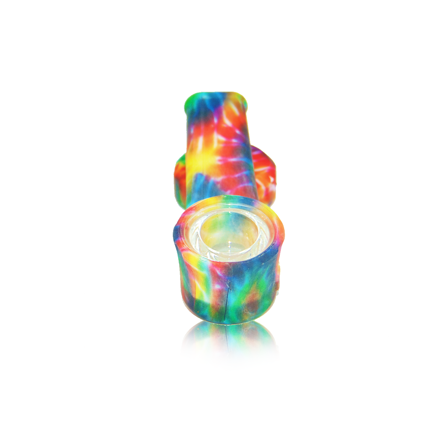 Tie Dye Silicone Smoking Pipe with Lid from Global Glass Pipe