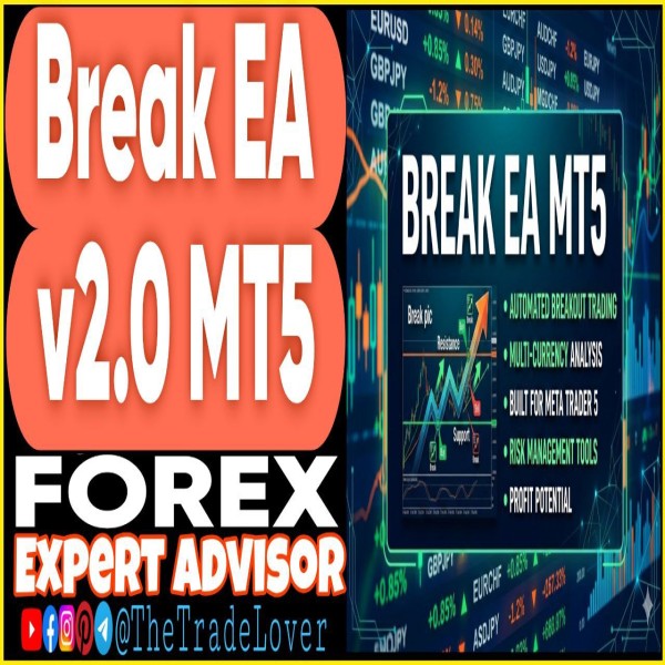 Break EA v2.0 MT5 (Works on Build 5660+) | Forex Robot | MT5 Expert Advisor - The Trade Lovers