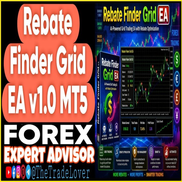 Rebate Finder Grid EA v1.0 MT5 (Works on Build 5660) | Forex Robot | MT5 Expert Advisor - The Trade Lovers