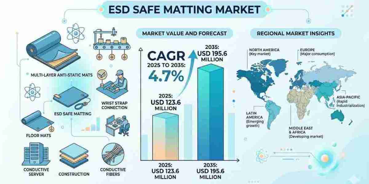 ESD Safe Matting Market toward USD 195.6 million by 2035