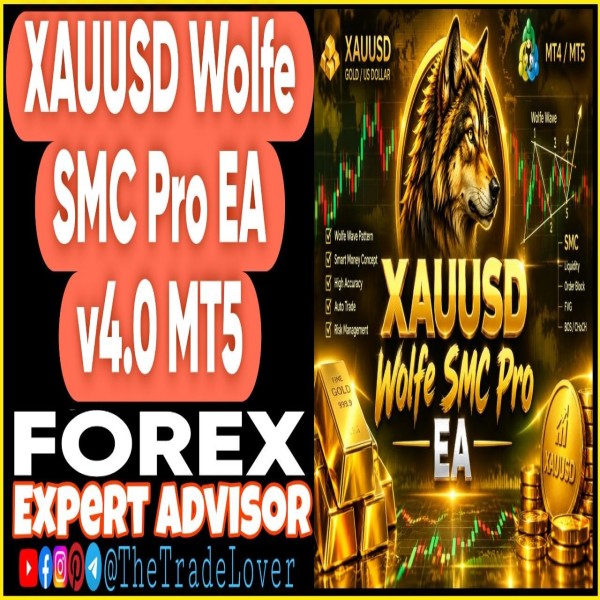 XAUUSD Wolfe SMC Pro EA v4.0 MT5 (Works on Build 6230) | Forex Robot | MT5 Expert Advisor - The Trade Lovers