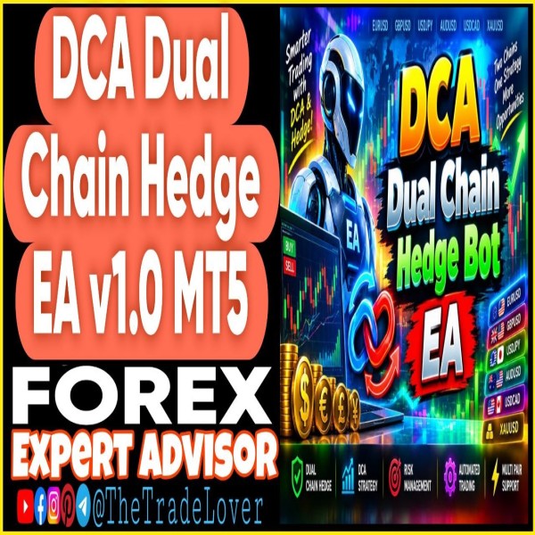 DCA Dual Chain Hedge Bot EA v1.0 MT5 (Works on Build 6230) | Forex Robot | MT5 Expert Advisor - The Trade Lovers